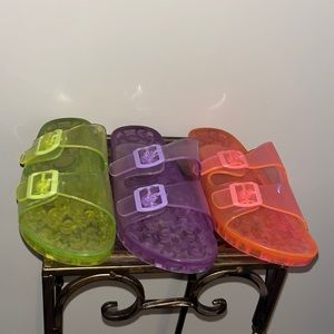 Jelly Sandals Hot Pink, Lime Green and Lavender. Trio Deal!!! Size 6Y